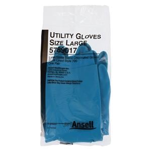 Ansell Rubber Utility Gloves Large Blue