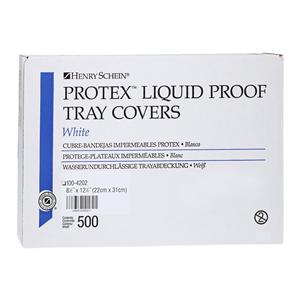 Protex Tray Cover 8.5 in x 12.25 in White Poly Coated Disposable 500/Bx