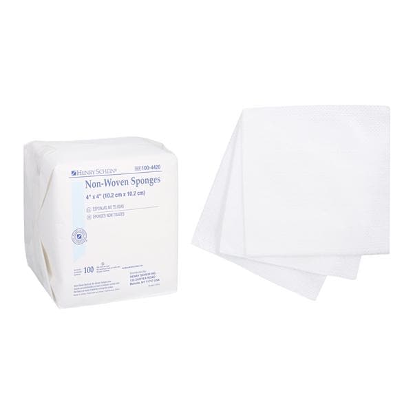 100% Cotton Non-Woven Sponge 4x4" 4 Ply Non-Sterile Square LF