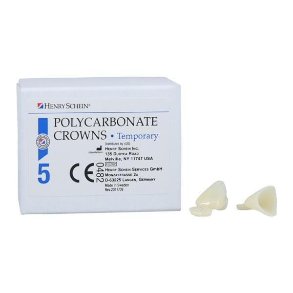 Polycarbonate Replacement Crowns Size 15 Upper Left Central Refill 5/Bx