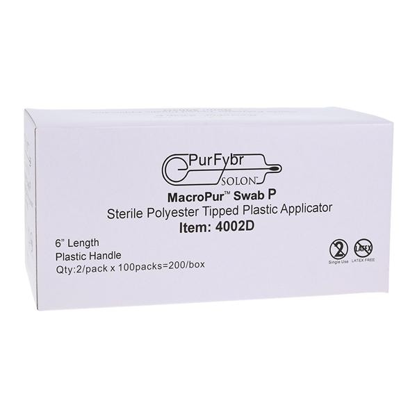 Purfybr Swab Applicator 6 in Serrated Plastic Shaft Sterile 200/Bx, 10 BX/CA