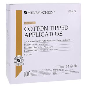Cotton Tipped Applicator 6 in Wood Handle Non Sterile 1000/Bx
