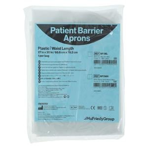 Patient Apron Plastic 27 in x 30 in White Disposable Ea