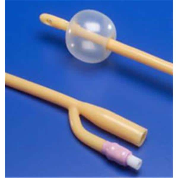 Dover 2-Way Foley Catheter Straight Tip Silicone Elastomer Coated 14Fr 5cc