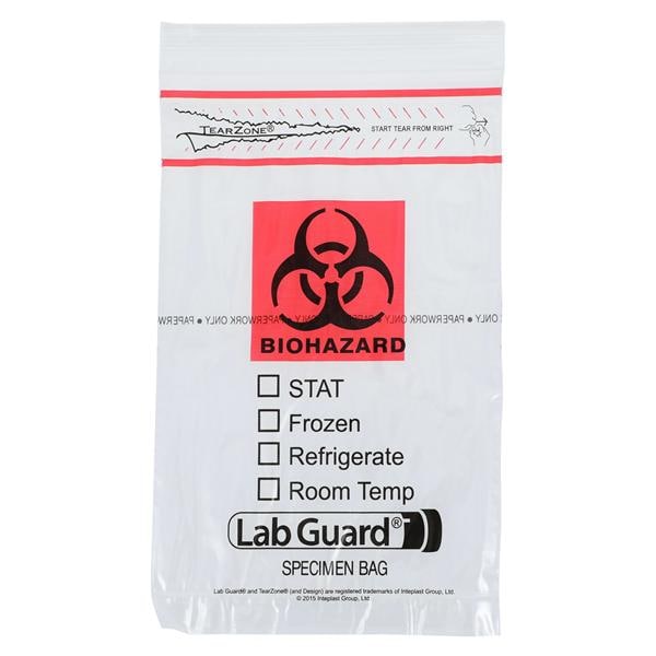 Biohazard Specimen Bag Zip Closure 1000/Ca