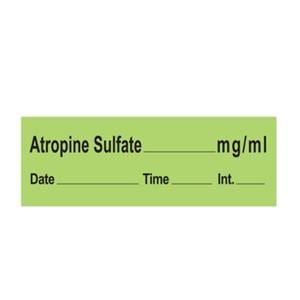 Labels Atropine Sulfate Green 500"/RL 1/EA