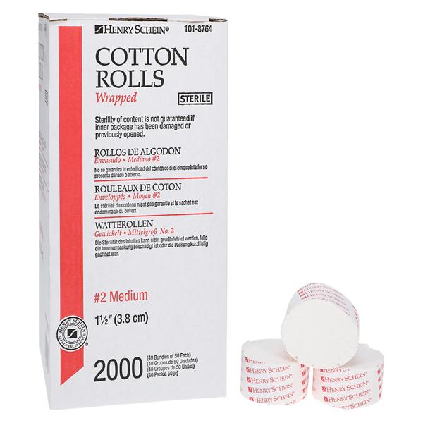 Wrapped Cotton Roll 1.5 in Sterile 2000/Bx