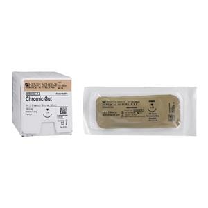 Suture 5-0 18" Chromic Gut Monofilament C-3 Undyed Beige 12/Bx