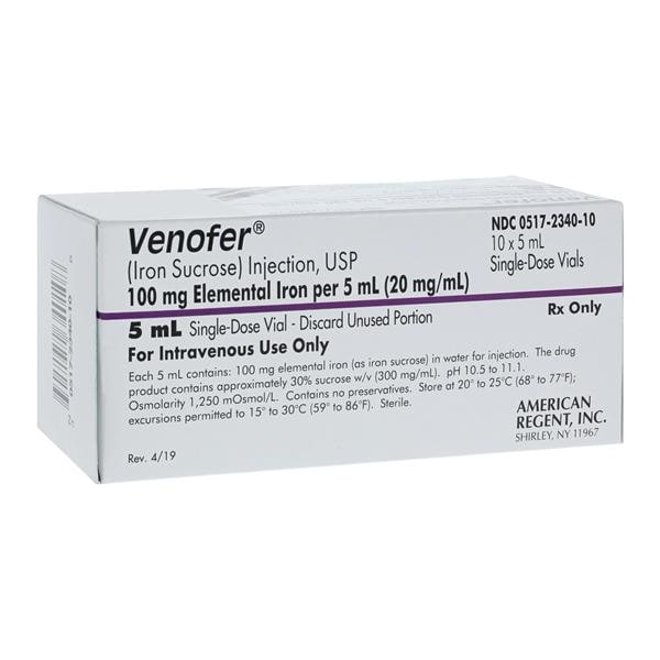 Venofer Injection 20mg/mL SDV 5mL 10x5ml