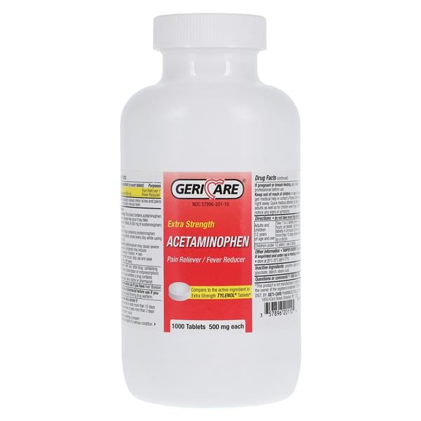 Acetaminophen Tablets 500mg Extra Strength 1000/Bt