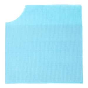 Patient Bib Tissue / Poly Back 18 in x 22 in Blue Disposable 400/Ca