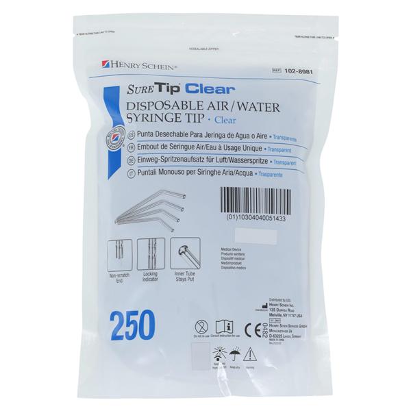 Sure Tip Air / Water Tip Clear 250/Pk