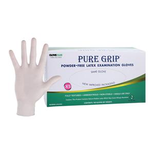 Pure Grip Latex Exam Gloves X-Small Non-Sterile