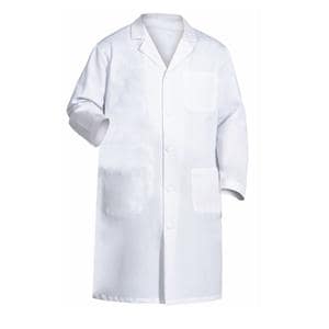 Lab Coat 3 Pockets 1.5 in Longer Sleeves 45 in White Mens Ea