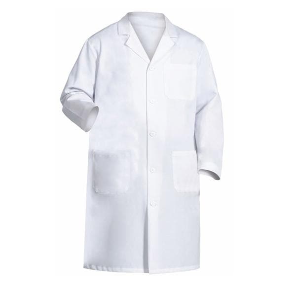 Lab Coat 3 Pockets 1.5 in Longer Sleeves 45 in White Mens Ea