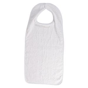 Patient Bib Terrycloth 17.5 in x 32 in White Reusable 12/Pk