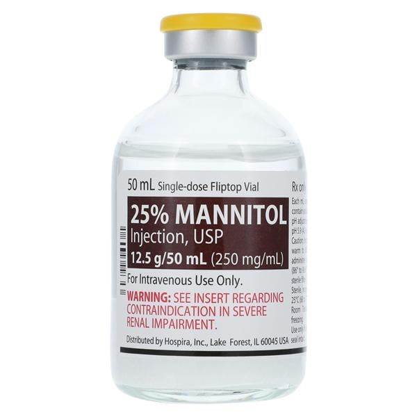 Mannitol Injection 25% 12.5gm/Vl SDV 50mL 25/Ca