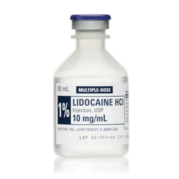 Lidocaine HCl Injection 1% MDV 50mL 25/Package