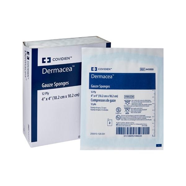 Dermacea 100% Cotton Gauze Sponge 4x4" 12 Ply Sterile LF