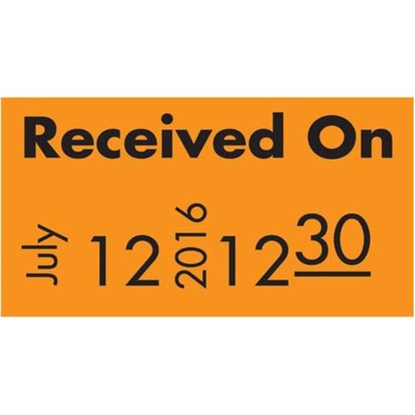 Label Received On Fluorescent Orange Paper .78x4375" 20K/Bx