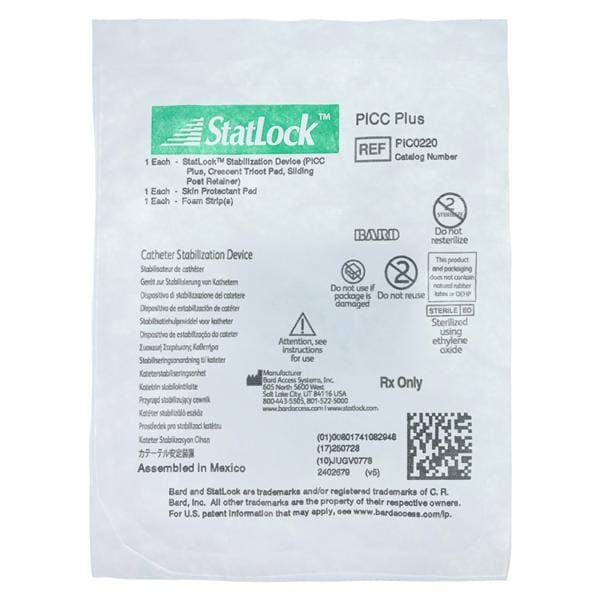 StatLock PICC Plus Catheter Stabilization Device Poly Anchr Pd 50/Ca