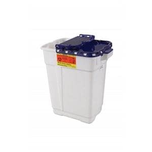 Sharps Container 9gal Blue/White 11-3/4x17-3/4x18-1/2" Hng Ld/Gskt Plstc 8/Ca