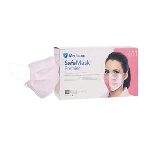 SafeMask Premier Procedure Mask ASTM Level 1 Pink Adult 50/Bx