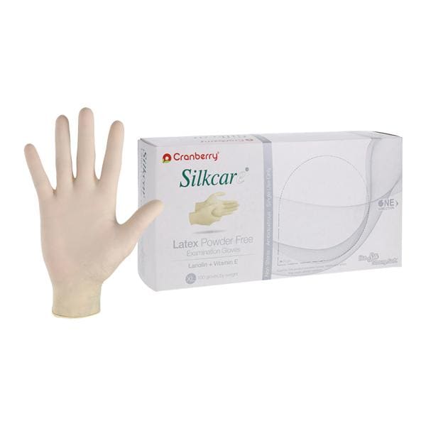 Silkcare Latex Exam Gloves X-Large Natural Non-Sterile