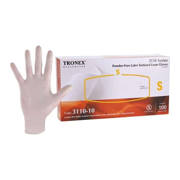 Latex Exam Gloves Small Natural Non-Sterile, 10 BX/CA