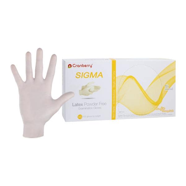 Sigma Latex Exam Gloves X-Small Natural Non-Sterile