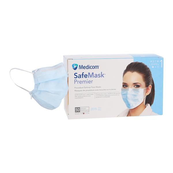 Safe+Mask Premier Mask ASTM Level 1 Blue 50/Bx