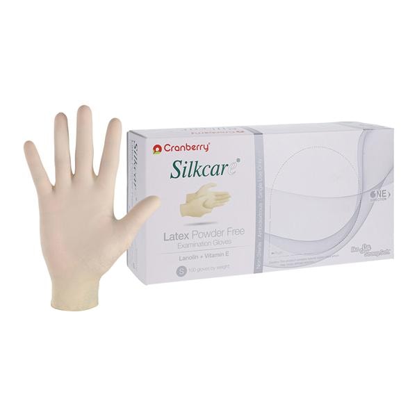 Silkcare Latex Exam Gloves Small Natural Non-Sterile