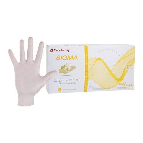 Sigma Latex Exam Gloves Large Natural Non-Sterile