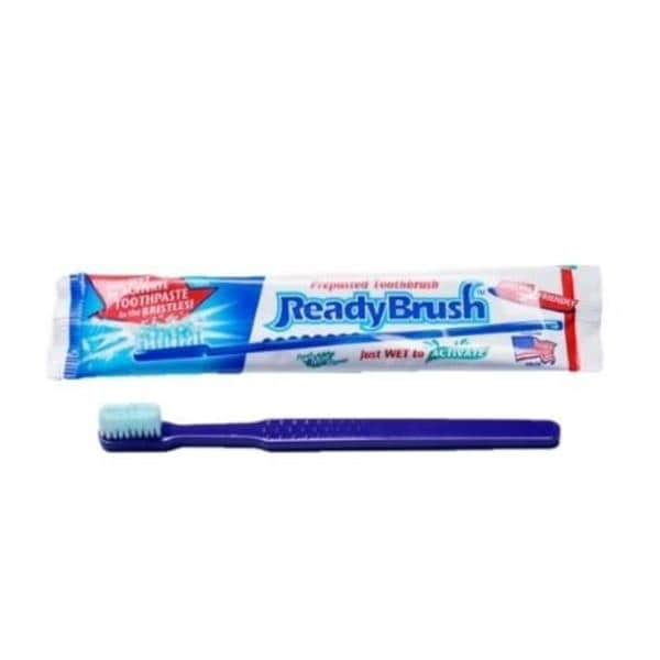 Ready Brush Toothbrush Disposable Pre-Pasted Adult 39 Tuft Soft Mint 144/Pk