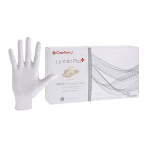 Contour Plus Nitrile Exam Gloves Large Pro White Non-Sterile