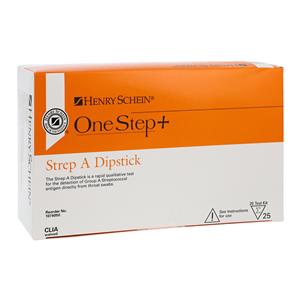 Henry Schein OneStep+ Strep A Dipstick Test CLIA Waived 25/Bx