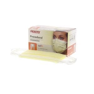 Crosstex Procedure Mask ASTM Level 2 Yellow Adult 50/Bx