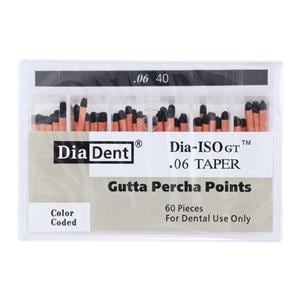 Dia-ISOGT Hand Rolled Gutta Percha Points Size 40 Black 60/Bx