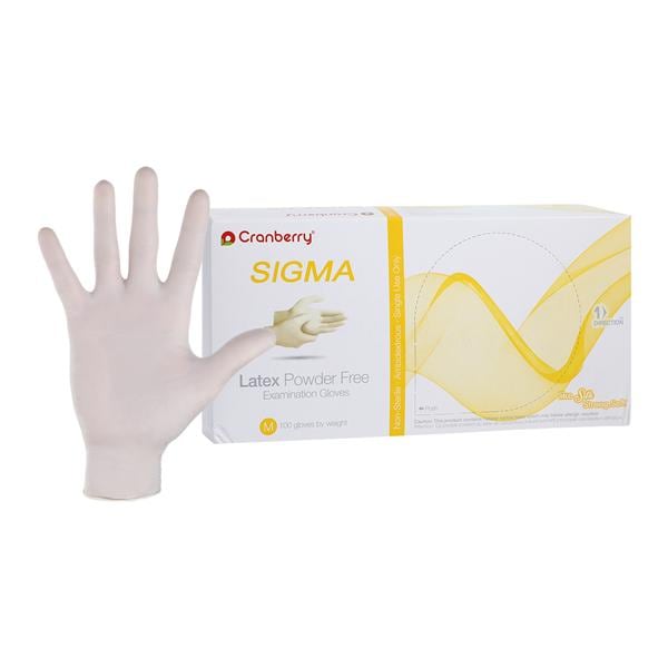 Sigma Latex Exam Gloves Medium Natural Non-Sterile