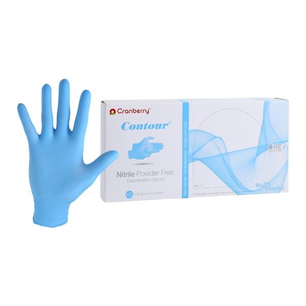 Contour Nitrile Exam Gloves X-Small Blue Non-Sterile