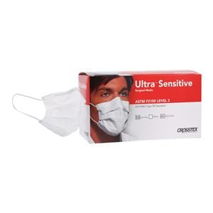 Ultra Sensitive Procedure Mask ASTM Level 3 White Adult 50/Bx