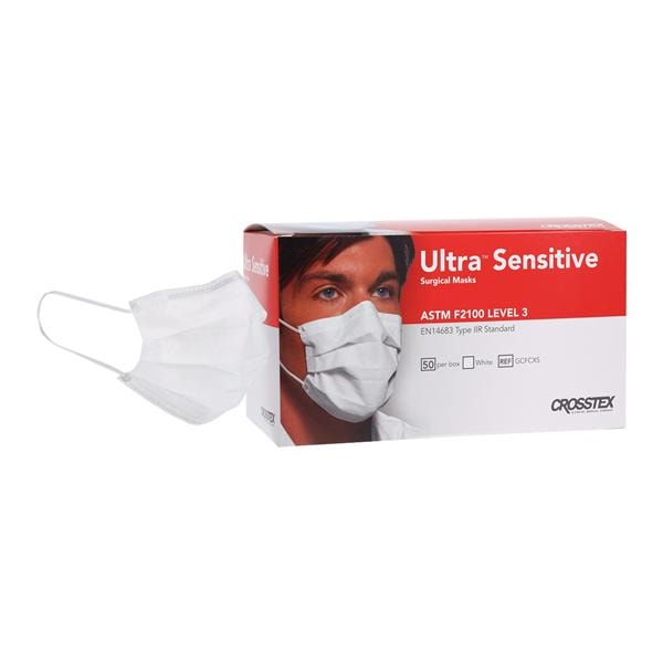 Ultra Sensitive Procedure Mask ASTM Level 3 White Adult 50/Bx