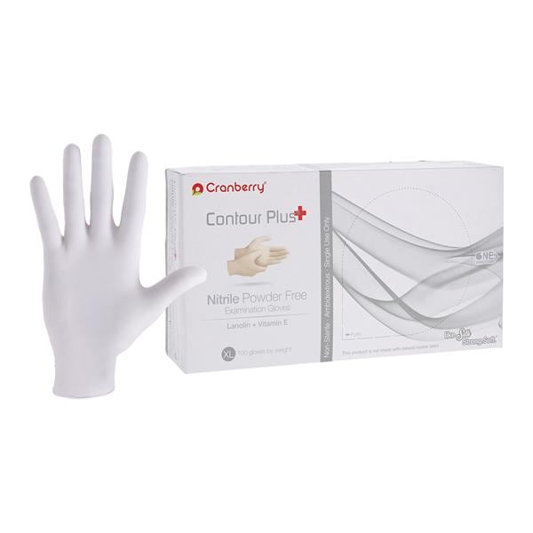 Contour Plus Nitrile Exam Gloves X-Large Pro White Non-Sterile
