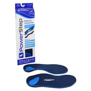 Powerstep ProTech Insole Black/Blue Full Length Men 6-6.5 / Women 8-8.5