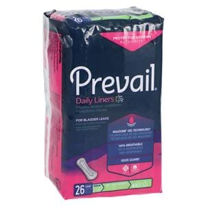 Prevail Pantiliners 7-1/2" Light White Disposable 26x12/Ca