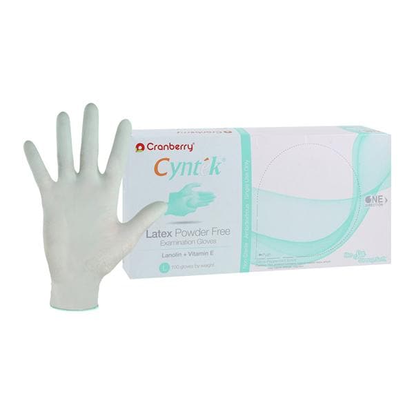 Cyntek Latex Exam Gloves Large Winter Green Non-Sterile