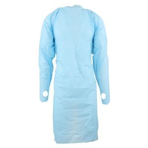 Thumbs Up Dialysis Gown Polyethylene Film Regular / Large Blue 15/Bx