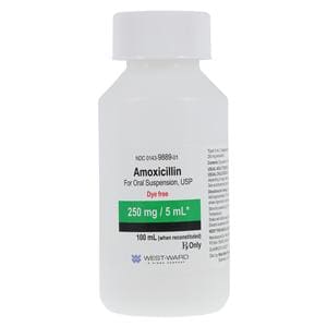 Amoxicillin Oral Suspension 250mg/5mL Dye Free Tutti-Frutti Bottle 100mL/Bt