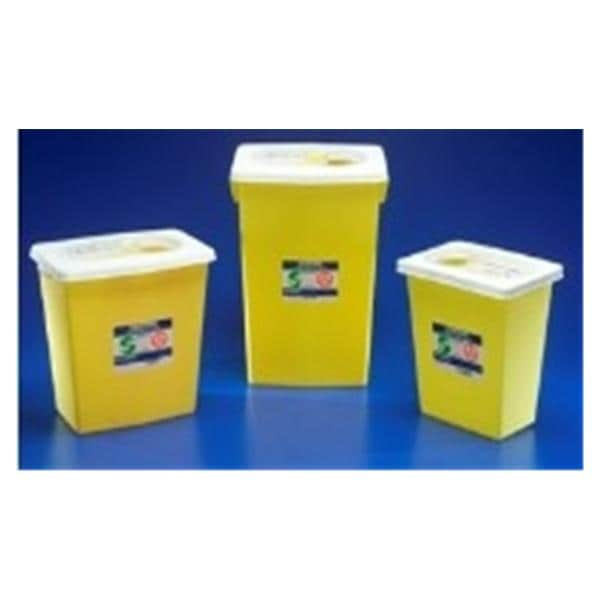 Chemotherapy Waste Container 18gal Yellow 12.75x18.25x26" Hng Ld/Gskt PP 5/Ca