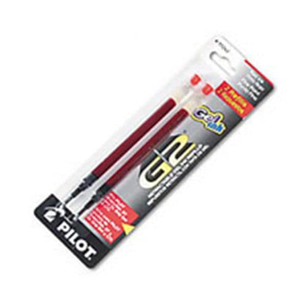 Pilot G2 Gel Ink Refills Fine Point 0.7 mm Red 2/Pack Ea